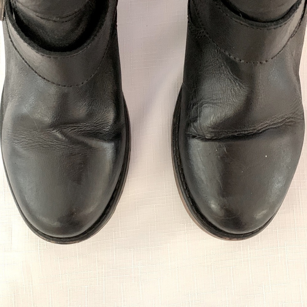 Black Leather Ankle Boots - Picture 3 of 7